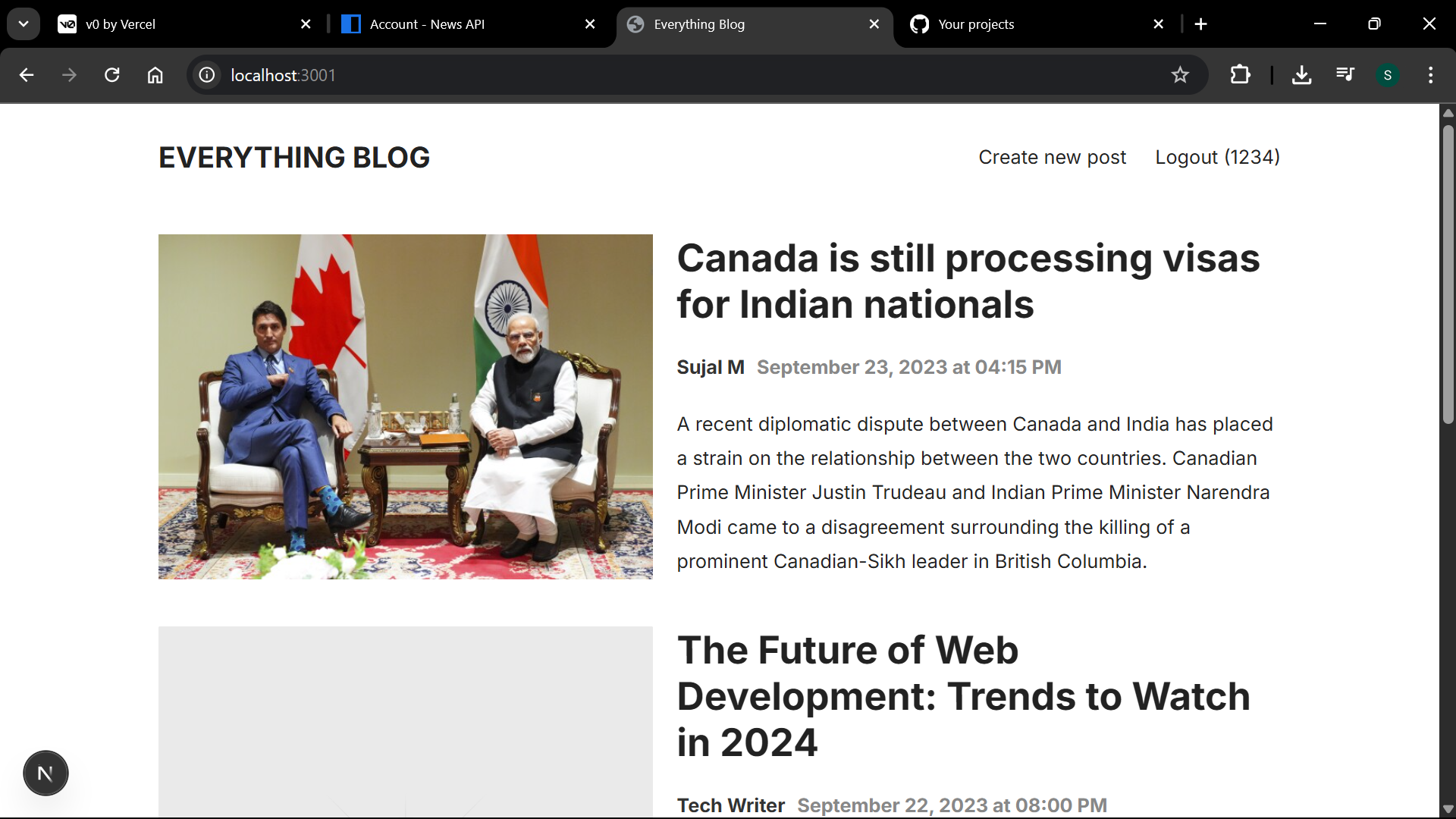 Personal Blog Website